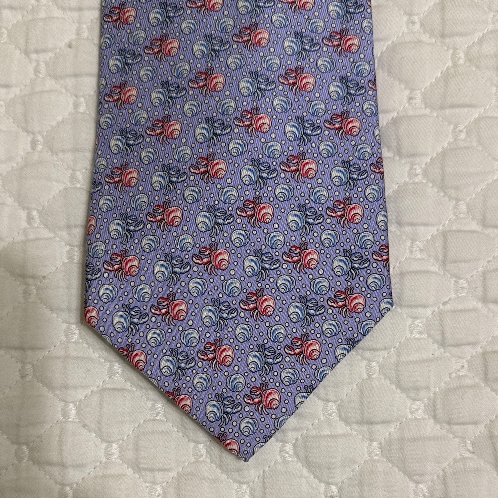 Vineyard Vines 100% Silk Men’s Tie - Hermit Crab - Violet - Picture 3 of 7